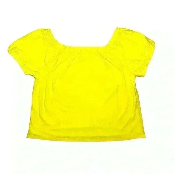 Lane Bryant Classic Short-Sleeve Eyelet Square-Neck Shirt Yellow 14/16​ - Picture 3 of 11